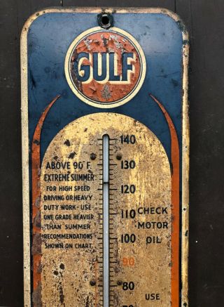 Gulf antique No - Nox Gasoline Thermometer (ca.  1920) 2