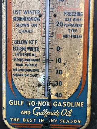 Gulf antique No - Nox Gasoline Thermometer (ca.  1920) 4