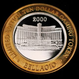 2000 G Bellagio Hotel Casino.  999 Fine Silver Strike $10 Fountains Token 9bc0029
