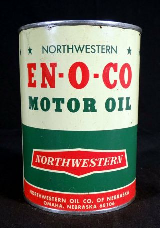 Northwestern En - O - Co Refined Metal Oil Can Central Petroleum Company Ohio