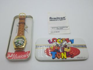 1994 Armitron Marvin The Martian Musical Watch In Looney Tunes Tin Plays