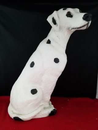 Vintage Dalmatian Sitting Statue Resin Dog Figurine 12 Inches High Usa