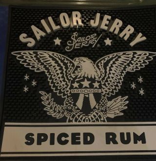 Sailor Jerry Spiced Rum Bar Spill Mat & 4 Cups Man Cave 14 1/2