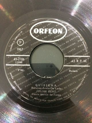 Julian Bert - Do the Boogaloo / Quisiera - Latin Funk - Mexican 1967 PROMO VG 2