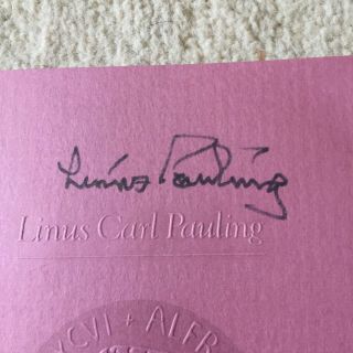 Linus Pauling Signed Autographed Dinner Program Nobel Prize Winning Scientist 2