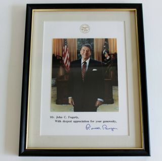 White House President Ronald Reagan Hand Autographed Signed Picture Photo