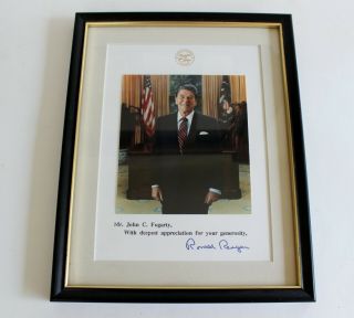 White House President Ronald Reagan Hand Autographed Signed Picture Photo 2