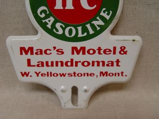 Sinclair H - C Gasoline Mac ' s Motel Yellowstone Montana License Plate Topper Gas 2