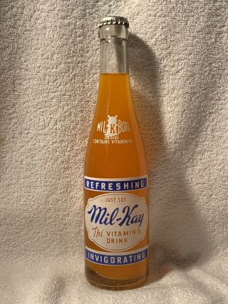 Rare Full 10oz Mil - Kay Orange Acl Soda Bottle Augusta,  Georgia