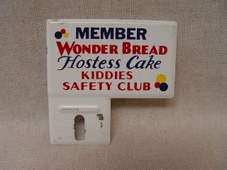 Wonder Bread Hostess Cake Kiddies Safety Club Member Bike License Plate Topper