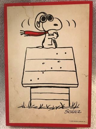 Vintage Hallmark Snoopy The Flying Ace Stationary Box With Sheets