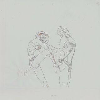 Aeon Flux Production Cel Cell Drawing Animation Art 90s Mtv Couple