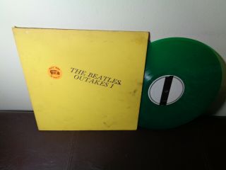 Rare Lp The Beatles - Outakes 1 - Trade Mark Of Quality Tmq Vg,  Green Vinyl