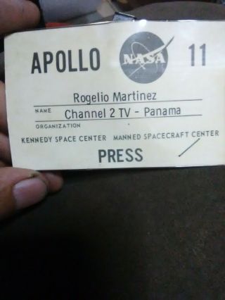 Apollo 11 Press Pass Channel 2 Tv Rogelio Martinez Panama