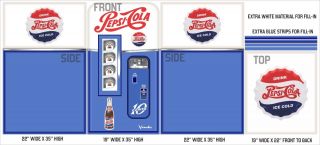 Pepsi Cola Machine Printed Adhesive Vinyl Decal Refrigerator Convert 36 " X 84 "