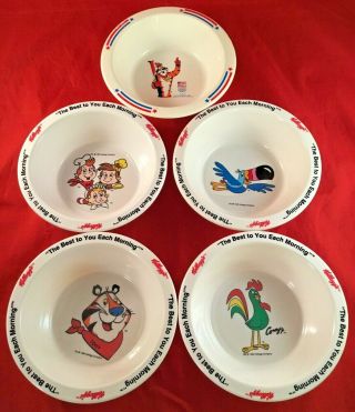 Set Of 4 1995 Kellogg’s Promotional Cereal Bowls,  1991 Tony Tiger Olympics