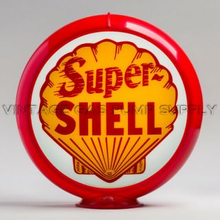Shell 13.  5 " Gas Pump Globe W/ Red Plastic Body (g176)