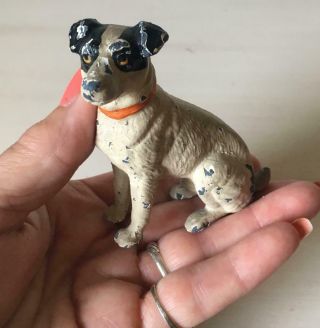 Antique Metal Dog Figurine Jack Russell Terrier Marked Germany 3 "