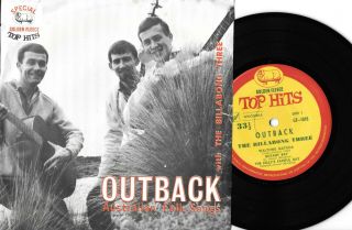 The Billabong Three - Outback - 7 " E.  P.  33 1/3 Vinyl Record - 1973 Golden Fleece