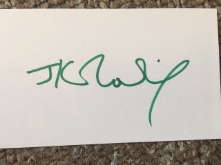 J K Rowling Hand Signed Autograph - Signed Card - Author Of Harry Potter