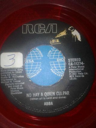 ABBA - Two For The Price Of One / No Hay A Quien Culpar - EL SALVADOR 45 RED VINYL 2