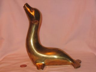 Vintage 7” X 6” Brass Seal/sea Lion Sculpture Figure