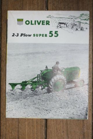 Oliver 2 - 3 Plow 55 Tractor Foldout Poster Brochure,  Very Good