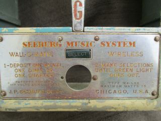 VINTAGE 1940s 1946 1947 1948 SEEBURG WALL - O - MATIC JUKEBOX STEEL FACE COVER 3