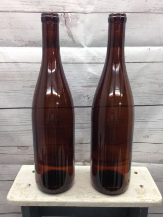 12 Brown Amber Flat Bottom 750ml Glass Beer Wine Bottles - Parties Bottletrees 2