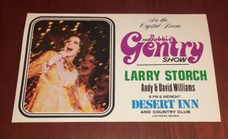 Vintage Oversized Postcard The Bobbie Gentry Show Desert Inn Vegas Crystal Room