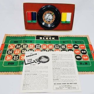 Vintage Roulette Game By Es Lowe Usa Wheel Board Chips Set