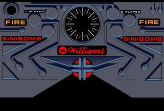 Williams Sinistar Arcade Game Control Panel Overlay