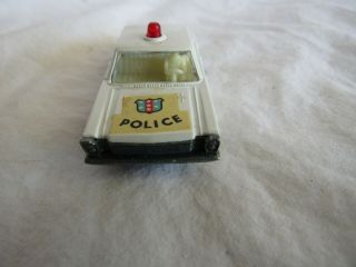 MATCHBOX FORD POLICE CAR 55 WHITE w/ RED SIREN - E - 3 BOX - CAR: C - 8.  5 BOX: P - 8 2