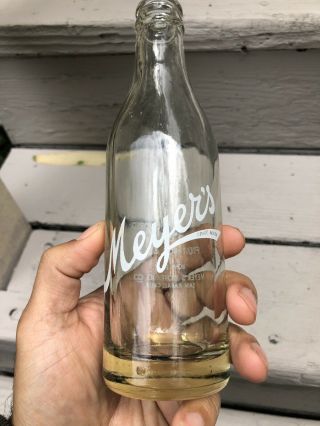 Western Vintage Meyer’s Bottling Co.  San Rafael California 6.  5 Oz Soda Bottle