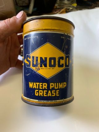 1931 Sunoco One Pound Water Pump Grease Can Sun Oil Co. 3
