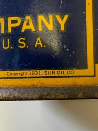 1931 Sunoco One Pound Water Pump Grease Can Sun Oil Co. 7