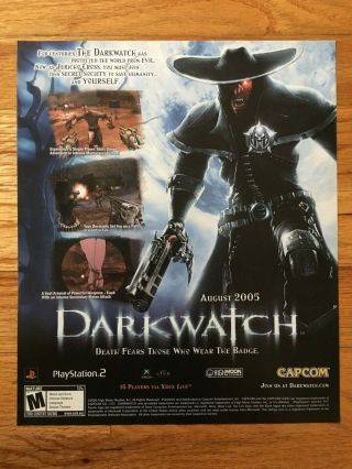 Darkwatch Playstation 2 Ps2 Xbox 2005 Video Game Poster Ad Art Print Rare Htf