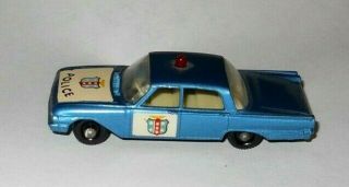 Vintage 1963 Matchbox/lesney 55 Ford Fairlane Police Car,  Nm