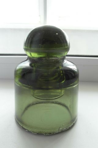 Vintage Russian Glass Insulator Dark Green 1966