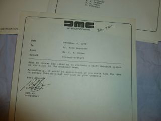 Note Written by John DELOREAN About Car Theft Deterrent,  More 8