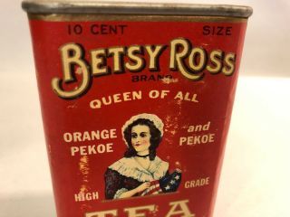 Vintage 10¢ Betsy Ross Tea Tin (cee57)