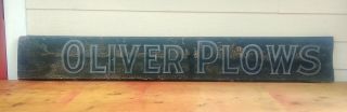 Antique Wooden Sign Oliver Plows Farming Equipment
