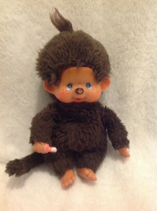 Vtg Sekiguchi 8 " Monchichi Monchhichi Plush Thumbsucker Monkey Doll 1974 Japan