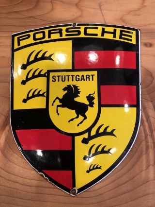 Rare Porcelain & Steel Stuttgart Porsche Sign From 1980’s 71/4x51/2 In 2