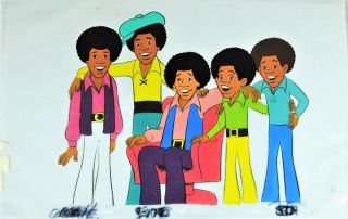 The Jackson 5 Production Cel (rankin - Bass 1972 All Five Brothres