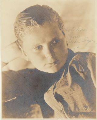 Jackie Cooper,  Signed Old Photo