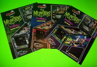 The Munsters Pinball Machine Flyers Set Of 3 Halloween Horror Tv Monsters Art
