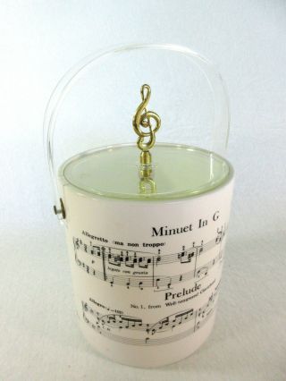 Vintage Cera 3quart Ice Bucket Mozart Beethoven Musical Notes w/ Box 5