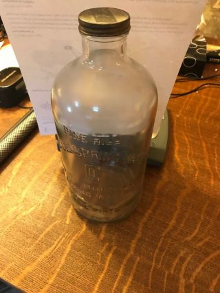 Vintage Pine Hill Ny Crystal Springs Water Five Pint Glass Bottle