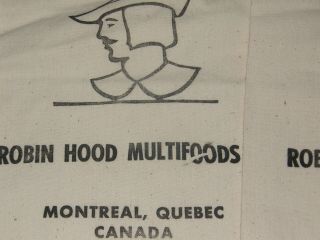 3 Vintage Robin Hood Cloth Flour Sample Bags sacks 1970 ' s? 4